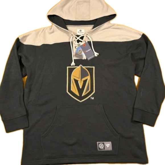 Fanatics Other - Fanatics Vegas Golden Knights NHL Hockey Black/Gray LaceUp Hoodie Mens Size XXL